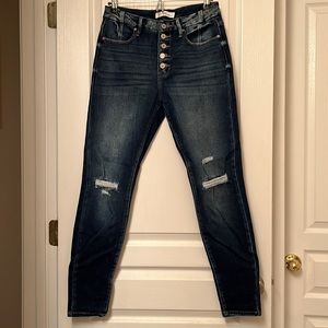 VICI Distressed Denim Jeans with multi button closure